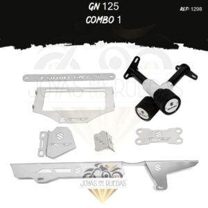 GN 125 kit guarda cadena protector exosto t0 sliders