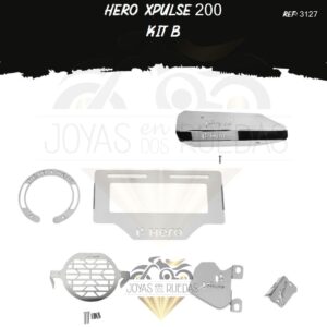 Hero Xpulse 200 kit exosto 8t lujo tapa tanque mordaza