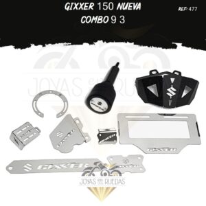 Gixxer 150 nueva kit slider exosto lamina lateral