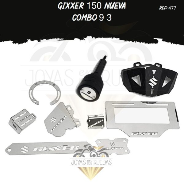 Gixxer 150 nueva kit slider exosto lamina lateral