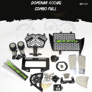 Dominar 400UG kit porta placa protector bomba delantera