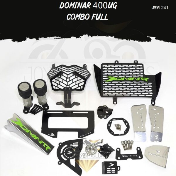 Dominar 400UG kit porta placa protector bomba delantera