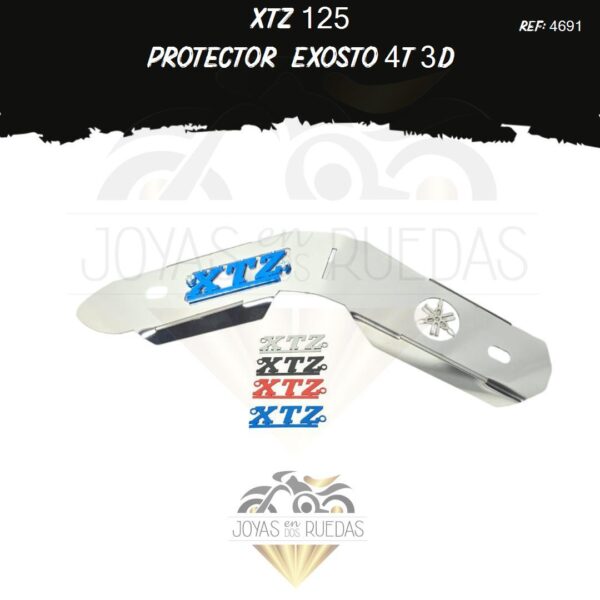 partes XTZ 125 protector exosto 4t 3D
