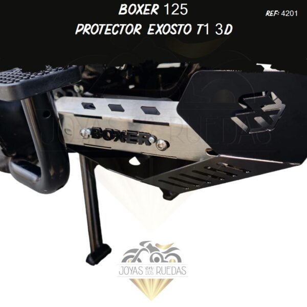 articulos Boxer 125 protector exosto 3D