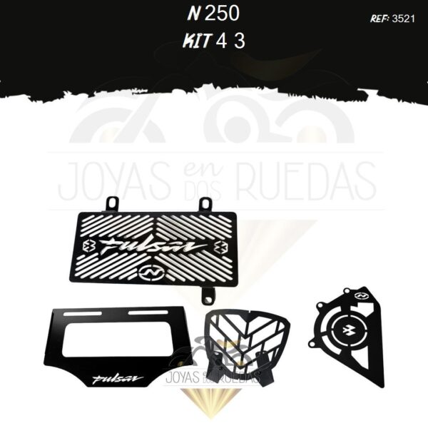 N 250 kit protector radiador porta placa protector piñon