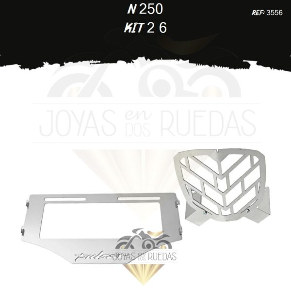 N 250 kit porta placa protector farola