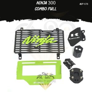 Ninja 300 kit porta placa protector bomba delantera