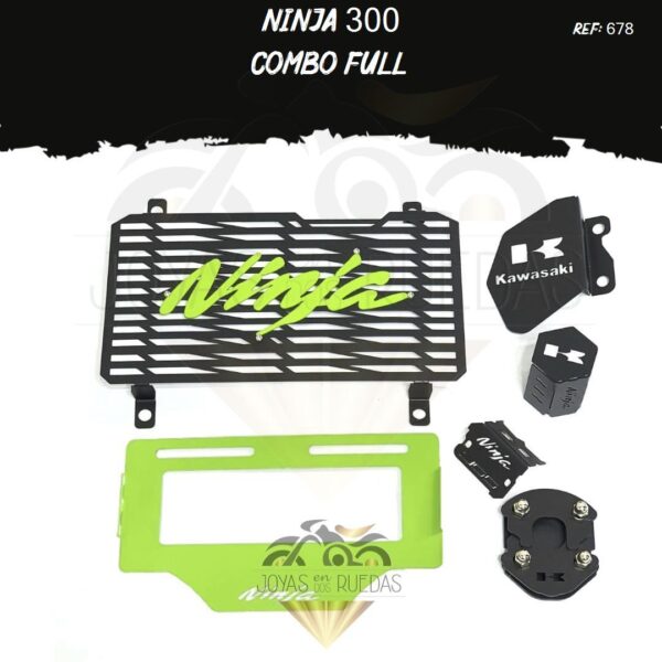 Ninja 300 kit porta placa protector bomba delantera