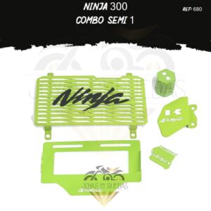 Ninja 300 kit porta placa protector bomba delantera