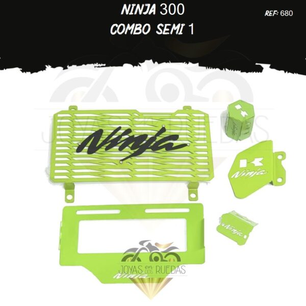 Ninja 300 kit porta placa protector bomba delantera