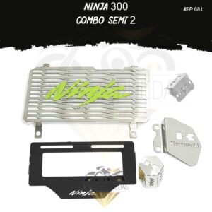 Ninja 300 kit porta placa protector bomba delantera