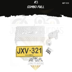 R3 kit porta placa protector bomba delantera