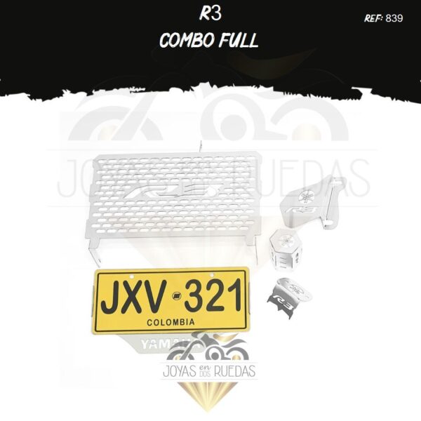 R3 kit porta placa protector bomba delantera