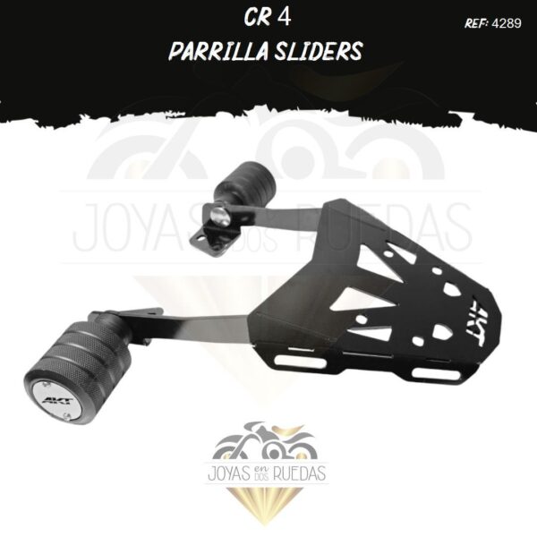 moto CR 4 parrilla sliders