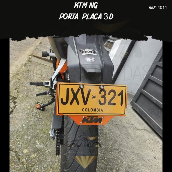 portaplaca 3D articulo KTM NG