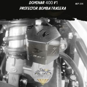 moto Dominar 400 v1 protector bomba trasera