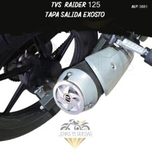 lujo TVS Raider 125 tapa salida exosto