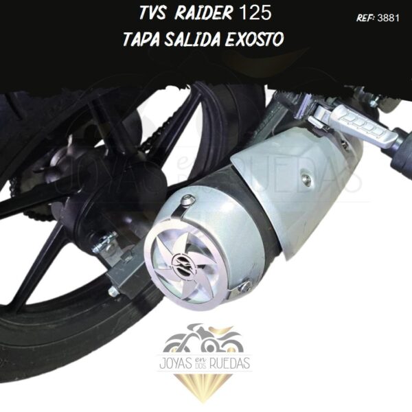 lujo TVS Raider 125 tapa salida exosto