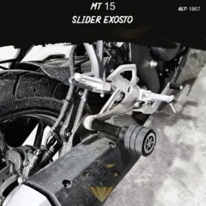 motos MT 15 slider exosto