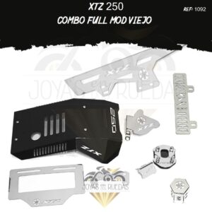 XTZ 250 kit porta placa protector bomba delantera