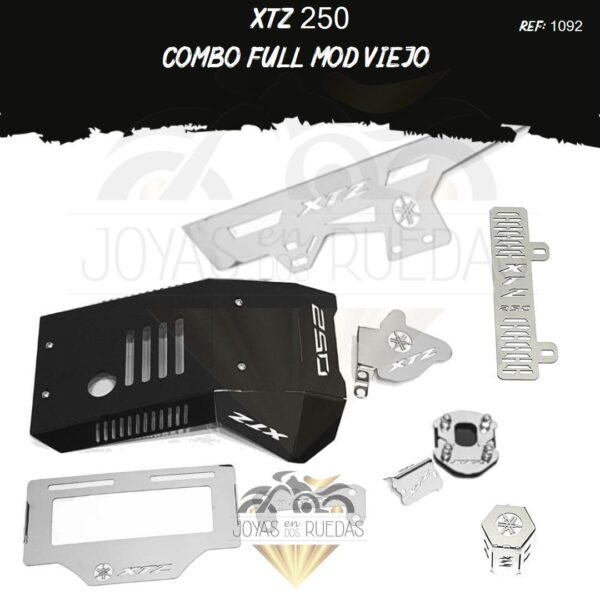 XTZ 250 kit porta placa protector bomba delantera